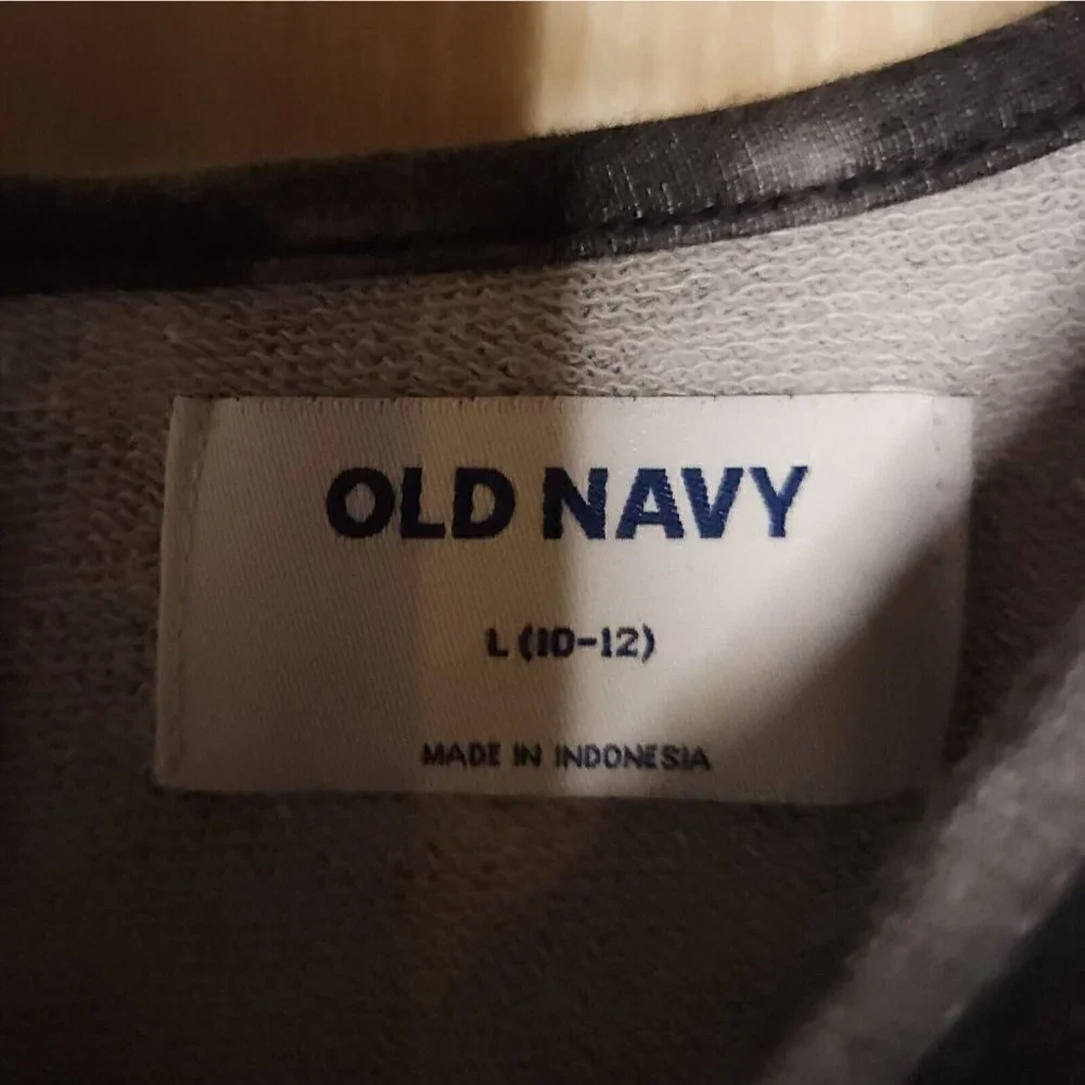 Old Navy Girl's Grey Marbled Sweatshirt Jumpsuit 10-12